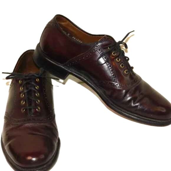 Keith Highlanders Leather Oxford Lace Up Burgandy Dress Shoes Men's Size 8 1/2 - Picture 2 of 12